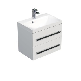 Koupelnová skříňka s umyvadlem SAT Cube Way 60x40 cm bílá lesk CUBE260ZBL CUBE260ZBL