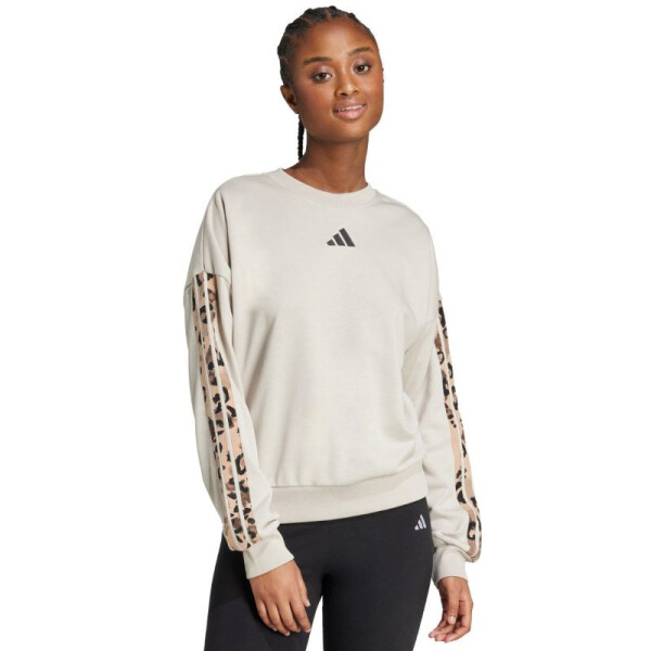 Dámská mikina adidas Animal Print 3-Stripes French Terry Sweatshirt cream JM1836 XL