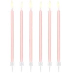PartyDeco Svíčky růžové 14 cm 12 ks