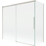 MEXEN/S - Rox vanová zástěna 2-křídlová posuvná 170 + 75 x 150, transparent, nikl kartáčovaný 8C9-170-075-97-00