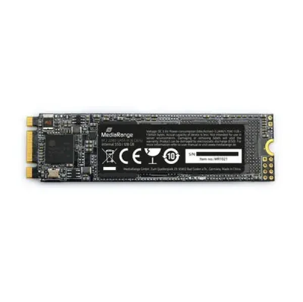 MediaRange MR1021 128GB / M.2 2280 / SATA III / TLC / R:510MBs / W:430MBs / MTBF 1.5mh / 2y (MR1021)