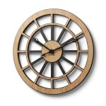 DumDekorace VICTORIA 75 cm dřevěné nástěnné hodiny – tichý mechanismus