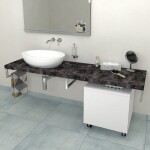 SAPHO - AVICE deska pod umyvadlo 130x50cm, tl.5cm, štípaný kámen AV139