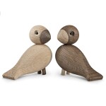 Kay Bojesen Denmark Dřevění ptáčci Lovebirds Oak Wood - set 2 ks, hnědá barva, přírodní barva, dřevo