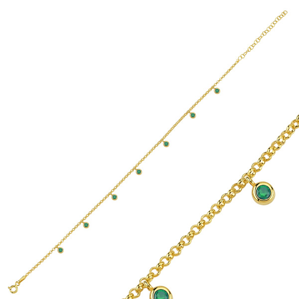 LUNICA Stříbrný řetízek na nohu GOLD 0973