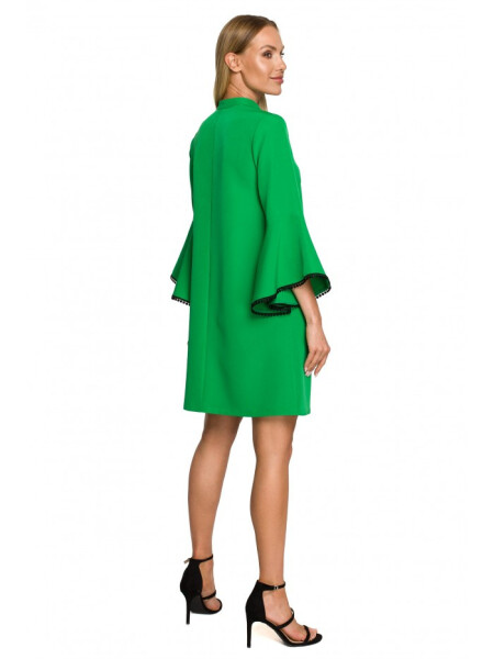 Šaty áčkového střihu rukávy zelené EU model 18004273