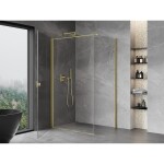 MEXEN/S - Mist-B sprchový kout dveře křídlové 90 x 75, transparent, zlato kartáčovaná 8A2T-090-075-55-00