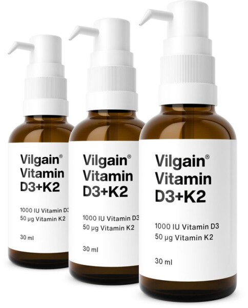 Vilgain Vitamin D3+K2 – 3× 30 ml