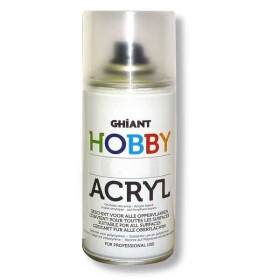 Ghiant Hobby Acryl lak ve spreji 150 ml čirý saténový | akrylový lak saténový, čirý lak ve spreji, lak na akrylové obrazy, ochranný lak UV, finální lak
