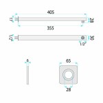 REA - Sprchové rameno čtvercové JS-9022B 40cm Black REA-P6404