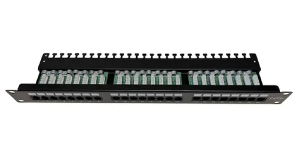 XtendLan / Patch panel / 24 portů / Cat5e / UTP / 19" / vyvazovací úchytky (XL-PP19-24C5EUV-A)