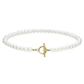 Perlový choker náhrdelník Blanca Gold - chirurgická ocel, sladkovodní perla, Zlatá 38 cm