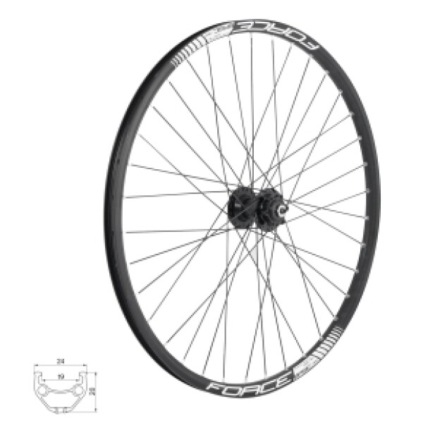 Zapletené kolo přední FORCE BASIC DISC 559x19 32d, s nábojem