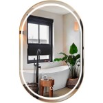 REA - Zrcadlo LED OLL 60x90 cm Brush Gold HOM-02509