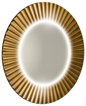 SAPHO - PRIDE STRIP kulaté zrcadlo s LED osvětlením v rámu ø 90cm, bronz PD954