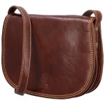 Stylová dámská kožená crossbody kabelka Sajmon, hnědá