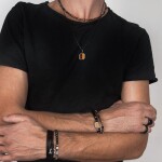 Luxusní pánský náramek s hnědým tygřím okem Antonio, Hnědá 19 cm
