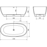MEXEN - Torino volně stojící vana litý mramor 175 x 78, beton mat - 5905315925305 57271757861