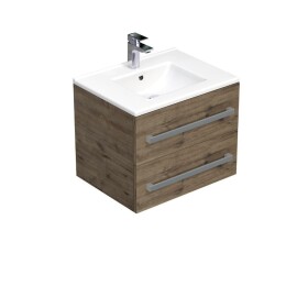 Koupelnová skříňka s umyvadlem SAT Cube Way 60x53x46 cm dub Wellington mat CUBE46602DWMOD CUBE46602DWMOD