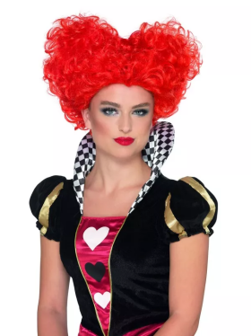 Paruka Srdce s vysokým červeným účesem