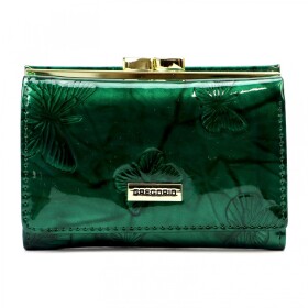 Luxusní dámská kožená peněženka s motýlky Gregorio Sihle, zelená