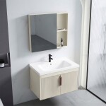 REA - Sada koupelnového nábytku s umyvadlem Astor 60 cm Beige REA-M0098
