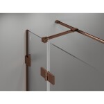 MEXEN/S - Lunar T sprchový kout dveře křídlové levá 125 x 70 cm, transparent, růžové zlato 834T-125-070-60-00-L