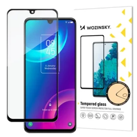 Wozinsky Tvrzené sklo pro TCL 30 Plus černé / Ochranné sklo / Full Glue / Case friendly