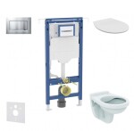 GEBERIT - Duofix Set předstěnové instalace, klozet Alpha se sedátkem, tlačítko Sigma30, chrom mat/chrom SANI11CD2101
