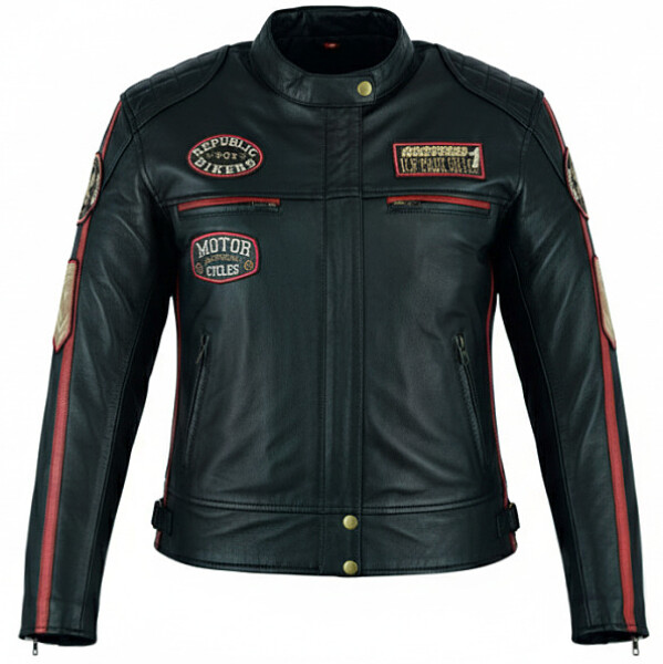 Pánská Kožená Bunda BlackFest Brixton Černá Velikost: 7XL