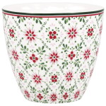 GREEN GATE Latte cup Nenne White 300 ml, zelená barva, porcelán 300ml