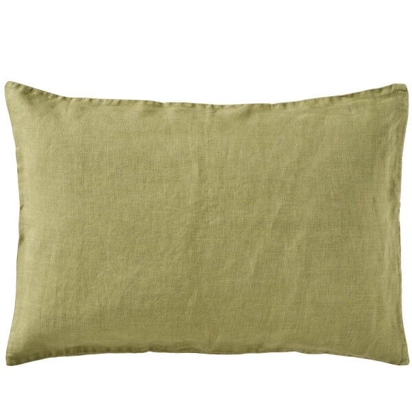 Ib Laursen Lněný povlak na polštář Herbal Green 40 x 60 cm, zelená barva, textil