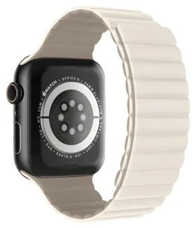 Devia Nature Silicone Magnetic Stardust White / Řemínek pro Apple Watch / 44/45/46mm (6942297104433)