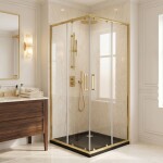 REA - Sprchový kout City 80x80 Gold Brush Bez sprchové vaničky REA-K6444