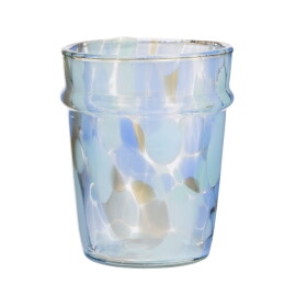 MADAM STOLTZ Sklenice z brokového skla Blue/Aqua 200 ml, modrá barva, sklo