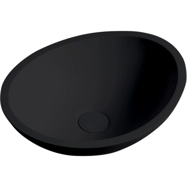 CERANO - Umyvadlo z litého mramoru Zara - na desku - černá matná - 42x34 CER-WB21B