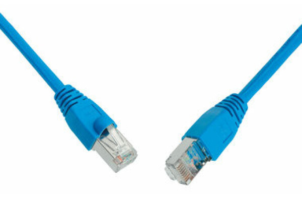 Solarix C5E-315BU-0,5MB propojovací RJ45/RJ45, SF/UTP, kat. 5E, PVC, 0,5m, modrý