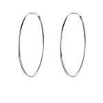Stříbrné náušnice kruhy - průměr 40 mm, stříbro 925/1000, Stříbrná 4 cm