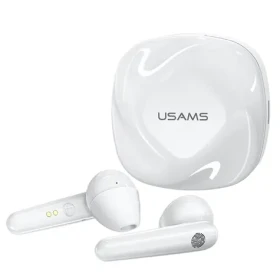 USAMS SD TWS Dual Stereo Wireless Headset BT 5.0 bílá / 40 mAh + 300 mAh (6958444922362)