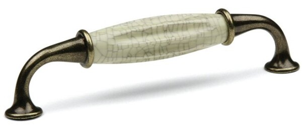 Tulip Nábytková úchytka porcelánová Country 128mm starobronz (42100)