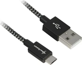 Sharkoon USB-A - Micro USB B černá/šedá / USB kabel / 2.0 / Opletený / Hliníkové konektory / 1 m (4044951027002)