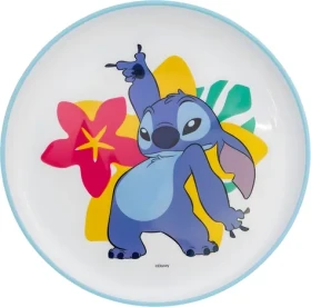 STOR Dětský jídelní talíř Stitch / Dětský talíř / Bez BPA / Do mikrovlnky (75092)