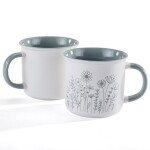 Porcelánový hrnek KVĚT zelený 400 ml