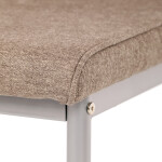 Židle jídelní, béžová látka, šedé kovové nohy