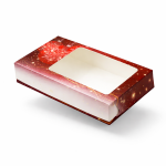 Cake star vánoční krabice "vánoční koule" červená malá 25x15x5cm