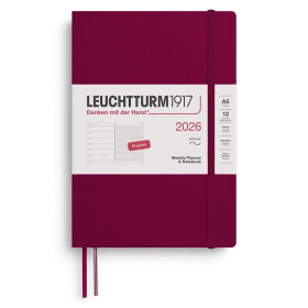 Weekly Planner Notebook 2026 Medium (A5) Port Red