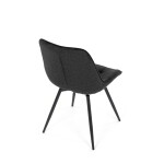 Židle jídelní, černá látka, černý kov, otočný mechanismus 90°/90° (L/P) - funkce reset