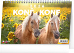Stolní kalendář 2026 NOTIQUE - Koně – Kone CZ/SK, 23,1 x 14,5 cm
