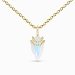 Royal Fashion náhrdelník 14k zlato Vermeil GU-DR23099N-YELLOWGOLD-MOONSTONE-TOPAZ