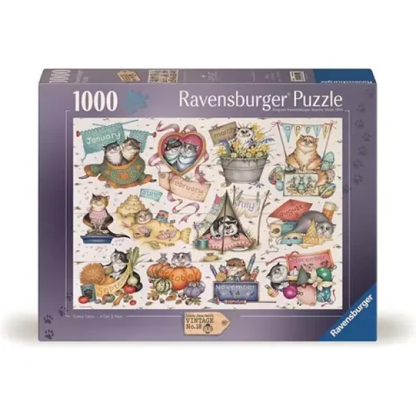 Ravensburger Puzzle: Kočičí kalendář